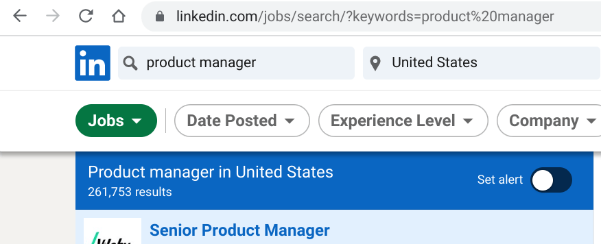Product Manager jobs posted on LinkedIn